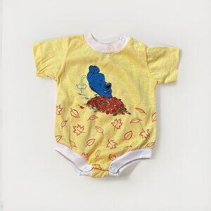 Vintage Cookie Monster Sesame Street Baby 70s 80s Bodysuit 0-3 Months